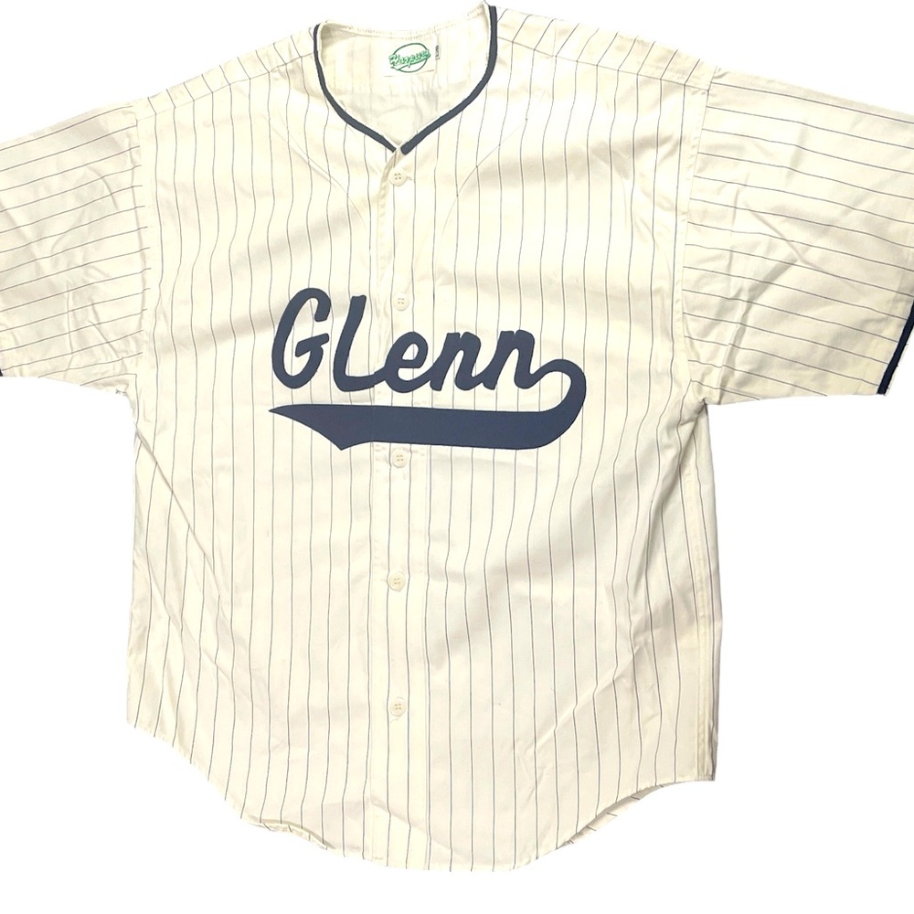White and Blue Striped Men's Jersey
